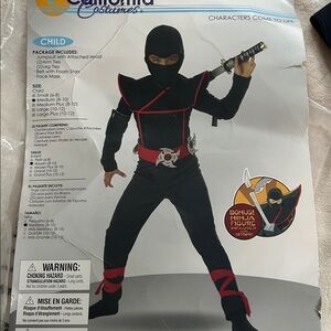 Ninja costume kids size 8-10- Black and Red